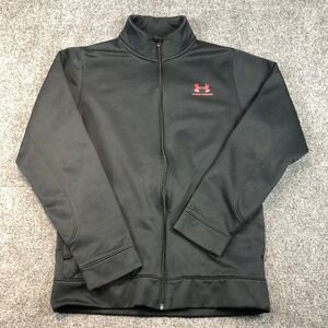 Under Armour Storm Full Zip Jacket Black Red Logo Youth SM Athletic